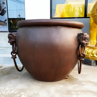 銅雕水缸