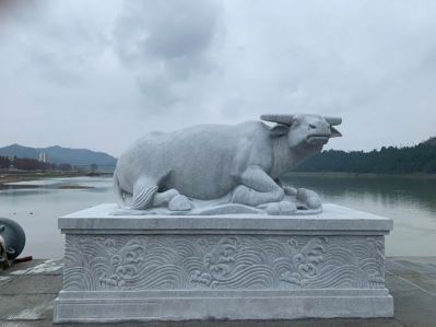 鎮水水牛花崗巖石雕動物雕塑