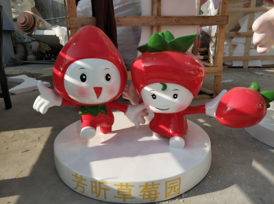 草莓園卡通草莓雕塑