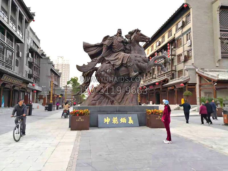 山西運城關王廟關公騎馬橫刀主雕像 山西運城關王廟關公騎馬橫刀主雕像